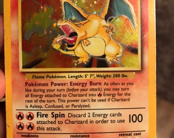 Holo personnalisé brillant Dracaufeu Pokemon carte 1ère Holo personnalisé brillant Dracaufeu Pokemon carte 1ère