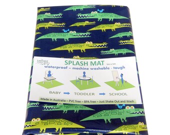 Splat Mat Baby high chair mat waterproof floor cover splash mat laminated cotton mess mat crocodile alligators