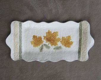 Leaf Design Tray/Handcrafted Leaf Tray/Unique Leaf Tray/Unique Handcrafted Pottery/Functional Ceramic Tray/Handmade Leaf Serving Dish/Unique