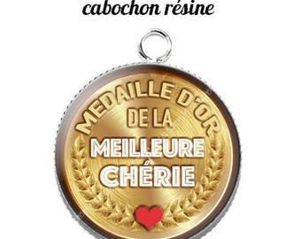 20 mm resin cabochon pendant medal sweetheart... 13