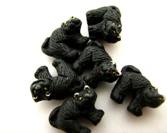 4 Tiny Halloween Cat Beads - CB422