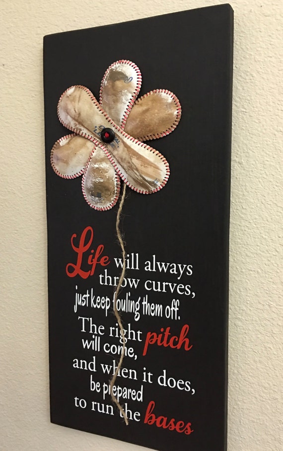 Life Will Always Throw Curves BASEBALL FLOWER Life Will Always Throw Curves BASEBALL FLOWER