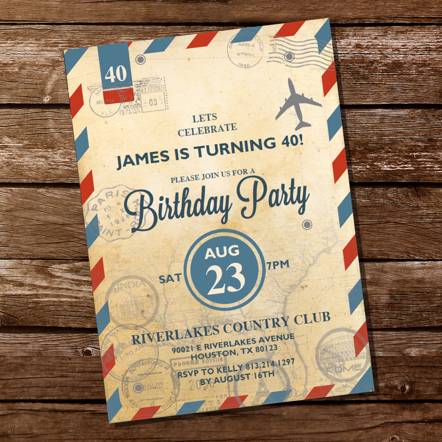 Travel Themed Party Invitations 2