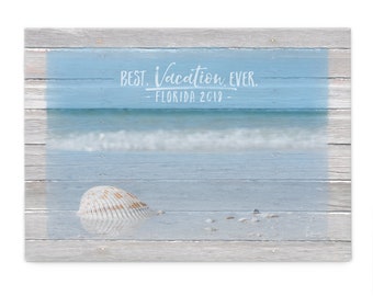 Beach Vacation Print; Best Vacation Ever; Personalized Vacation Keepsake; Vacation Gifts; Travel Wall Decor; Custom Travel Souvenir;