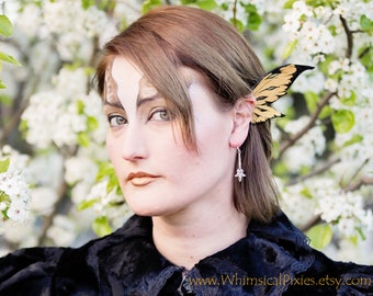 Custom Wicked Fairy Ear Wings, Dark Elf Ears, Dragon Fin Ear Cuffs, Costume Winged Gothic Jewellery- your choice of colours