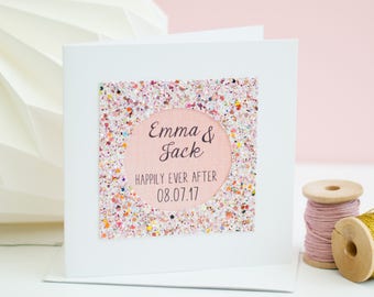Personalised Wedding card - card for wedding day - custom card - handmade wedding card - wedding cards - confetti glitter card - glitter