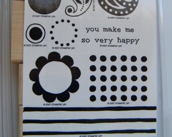 So Happy rubberstamp set paisley flowers