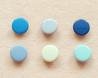50 sets, Blue Shade (6 colors) Capped Prong Snap Button, Size 18L (11.3 mm)