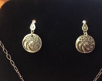 Book of Kells Earrings, fine silver.