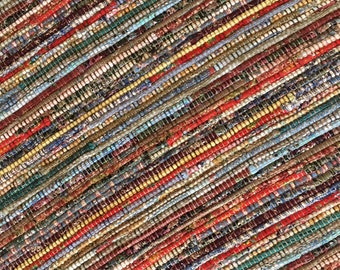 Hand Woven Rag Rug - Scrap Basket Cotton Floor Runner 26" x 102"