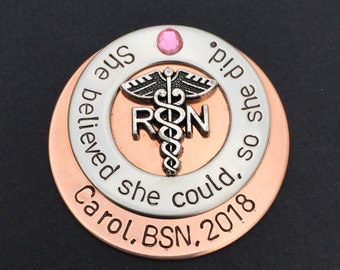 Personalized Nursing Pin / LPN BSN RN / Nurse Pin / Nursing