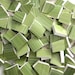 Green Brush Strokes Mosaic Tiles - Recycled Plates - 100 Tiles