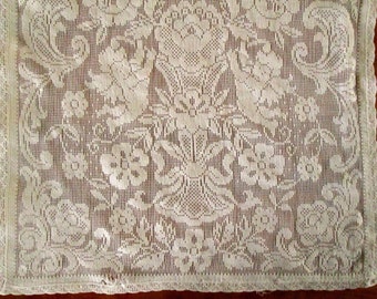 Vintage Lace Table Runner with Cupids