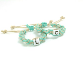 Twin ID Bracelets or Anklets | Custom Adjustable Identification Bracelets - Anklets - for Twin Babies made from Natural HEMP | Baby Gifts