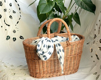 Wicker Purse, Wicker Bag, Handwoven Willow Handbag, Small Wicker Bag, Willow Purse, Small Basket Purse, Basket Bag, Basket Tote Wicker Purse