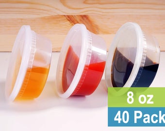 8oz Slime Containers with Lids, Plastic Containers, Slime Supplies, Slime Kit, DIY Slime, Slime Storage, Foam Beads, 8 ounce, Peachybbies