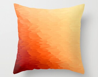 Pillow Cover, Orange Throw Pillow, Orange Pillow, Orange Toss Pillow, Bedroom Decor, Orange Home Decor, Orange Pillow, Orange Ombre PIllow