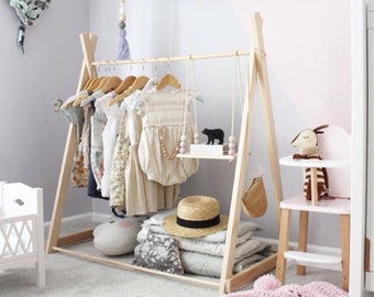 Clothing rack - fixed base child size clothing rack nursery decor clothing hanger dress up kids