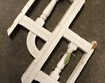 White Chippy Wood Architectural Piece Shabby Decor