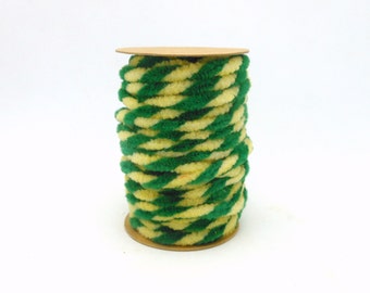 Spool of Green & Cream Chenille Wired Garland - 6.5 Yards