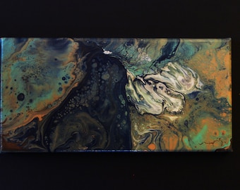 7x14 Acrylic Pour - Bronze Metallic