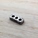 x2 intercalaires barrette à 3 trous en métal argenté, 16,2x6,6x3mm: AC0036
