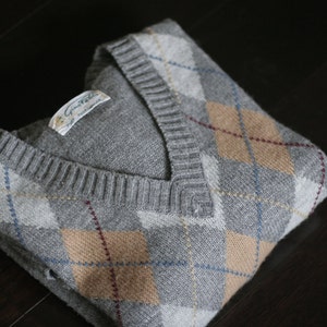 vintage argyle sweater 70s gino paoli