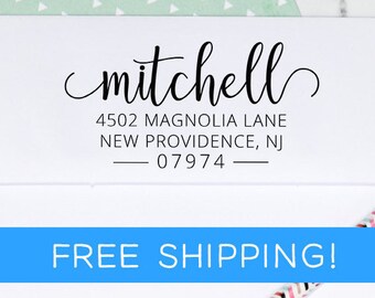 Return Address Stamp - self inking stamp - custom stamp - wedding gift - housewarming gift - mothers day gift - closing gift (D370)