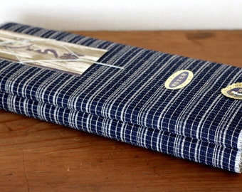Awa Shijira ori Japanese vintage indigo fabric, indigo cotton fabric, indigo striped fabric, Japanese indigo fabric, indigo dye