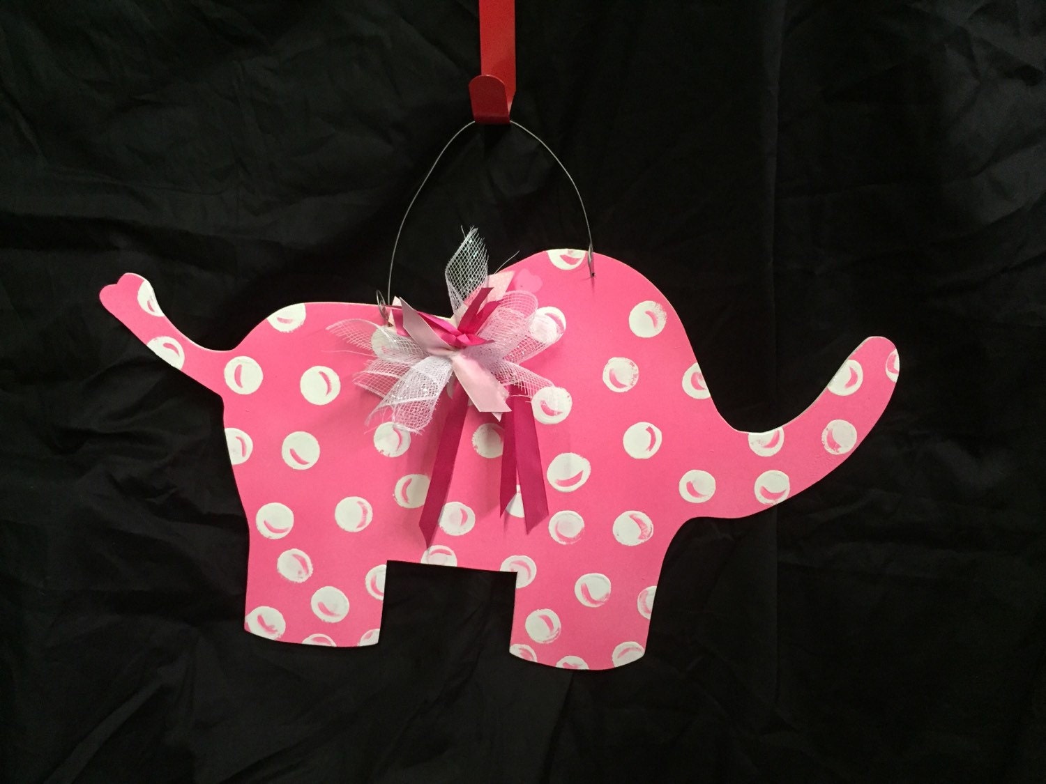 baby girl nursery elephant door hanger pink nursery
