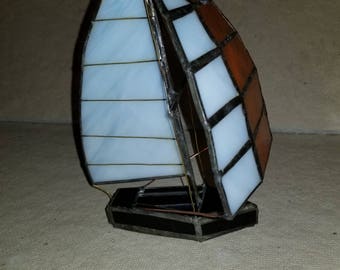 3D stained glass sailboat