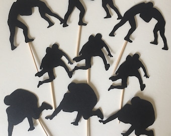 Wrestling Theme Sports Party Birthday Cupcake Pick Toppers