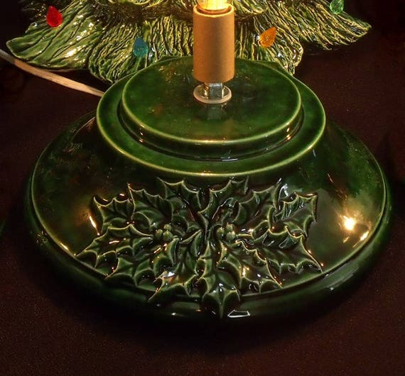 Green Large Ceramic Christmas Tree Base