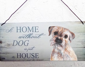 Border terrier Metal hanging sign