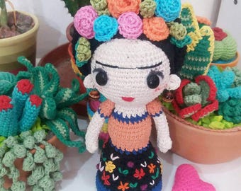 DOLL withFLOWERS, Amigurumi pattern in PDF