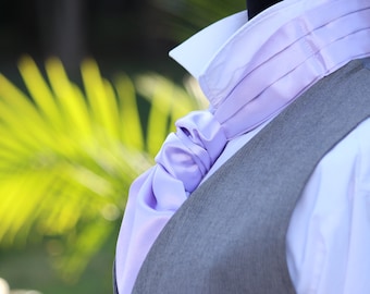 Men's Lavender Cravat Ascot Mens Tie Wedding Day Cravat Ascot Mens Tie