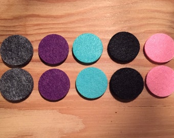 Ten (10) Felt pads for 30mm Stainless Steel Diffuser Lockets, Essential Oil Jewery, Aromatherapy Accessory