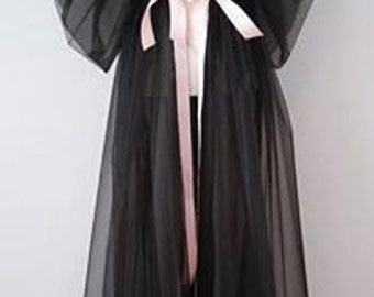 Organza Peignoir Sheer Robe Dressing Gown Made To Order