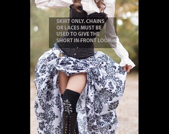 Ready to ship Steampunk Victorian Taffeta Bustle SKIRT ONLY DAMASK Costume for Cosplay Halloween
