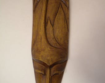 Vintage Hand carved Wooden Mask made in Dominican Republic