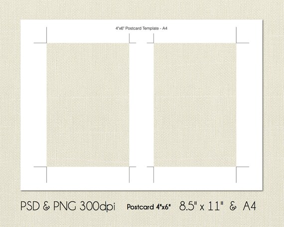 4x6 inch postcard digital template psd and png formats instant 4x6 psd template
