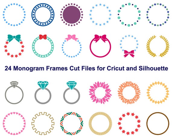 Download Monogram Frame SVG Cut File, Circle Monogram Frames DFX ...