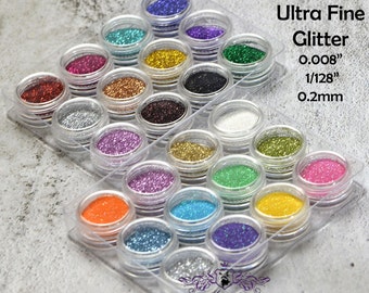 2 Boxes of total 24 Color X 3 Grams/3ml/0.01oz Ultra fine 2mm Iridescent Glitter Pigment nail polish holographic resin Powder MB_GL0.2_M