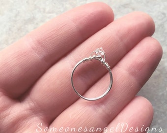 Engagement Ring, Sterling Silver Ring, Statement Ring, Pinky Ring, Promise Ring, Bridal Ring, Solitaire Ring, Silver Ring, Diamond Ring