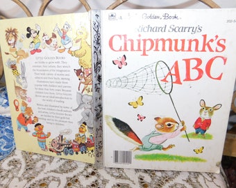 Richard Scarry's Chipmunk's ABC - Little Golden Book (Hardcover) 202-54, Vintage Childs Book, Vintage Book, Golden Book