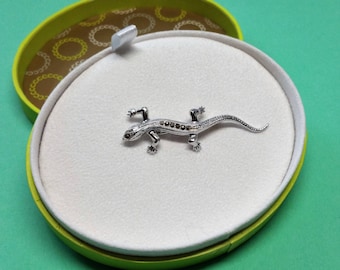 Old brooch silver 835 lizard salamander SB155