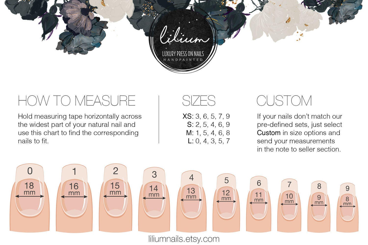 black laces press on nails hand painted nail art fake fake nail size chart
