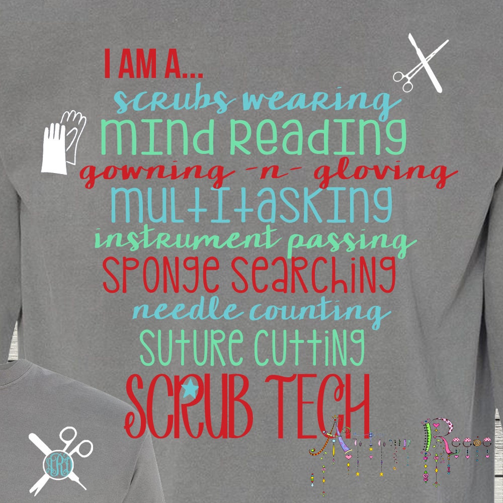 Scrub Tech Surgical Technician OR Tech Customized Personalized