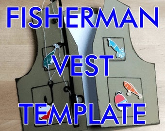SVG PDF Handmade Fishing Birthday Vest Card For Dad