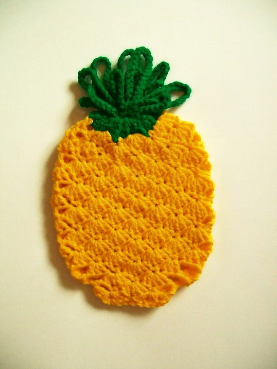 Items similar to Crochet Pineapple Fruit Pot Holder Hot Pad Potholder